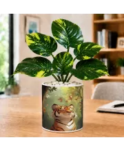 Artificial Tree Ceramic Photo Pot With White Stones 3x4 Inch (F165832)