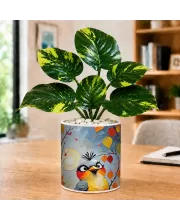 Artificial Tree Ceramic Photo Pot With White Stones 3x4 Inch (F165833)