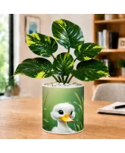 Artificial Tree Ceramic Photo Pot With White Stones 3x4 Inch (F165837)