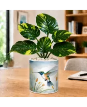 Artificial Tree Ceramic Photo Pot With White Stones 3x4 Inch (F165838)