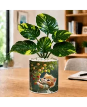 Artificial Tree Ceramic Photo Pot With White Stones 3x4 Inch (F165840)