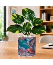 Artificial Tree Ceramic Photo Pot With White Stones 3x4 Inch (F165843)