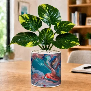Artificial Tree Ceramic Photo Pot With White Stones 3x4 Inch (F165843) Artificial Tree Ceramic Photo Pot With White Stones 3x4 Inch (F165843)