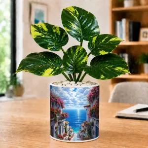 Artificial Tree Ceramic Photo Pot With White Stones 3x4 Inch (F165844) Artificial Tree Ceramic Photo Pot With White Stones 3x4 Inch (F165844)