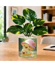 Artificial Tree Ceramic Photo Pot With White Stones 3x4 Inch (F165845)