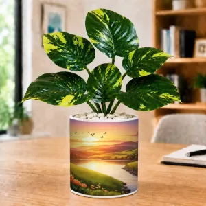 Artificial Tree Ceramic Photo Pot With White Stones 3x4 Inch (F165846) Artificial Tree Ceramic Photo Pot With White Stones 3x4 Inch (F165846)