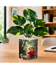Artificial Tree Ceramic Photo Pot With White Stones 3x4 Inch (F165849)