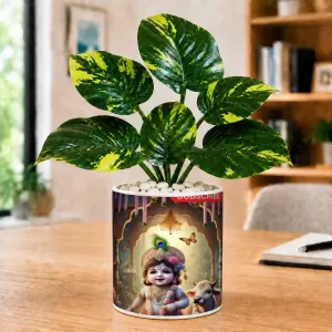 Artificial Tree Ceramic Photo Pot With White Stones 3x4 Inch (F165850) Artificial Tree Ceramic Photo Pot With White Stones 3x4 Inch (F165850)