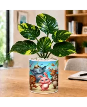 Artificial Tree Ceramic Photo Pot With White Stones 3x4 Inch (F165857)