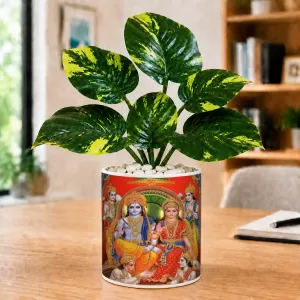 Artificial Tree Ceramic Photo Pot With White Stones 3x4 Inch (F165858) Artificial Tree Ceramic Photo Pot With White Stones 3x4 Inch (F165858)
