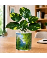 Artificial Tree Ceramic Photo Pot With White Stones 3x4 Inch (F165859)