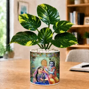 Artificial Tree Ceramic Photo Pot With White Stones 3x4 Inch (F165860) Artificial Tree Ceramic Photo Pot With White Stones 3x4 Inch (F165860)