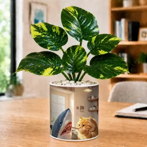 Artificial Tree Ceramic Photo Pot With White Stones 3x4 Inch (F165865) Artificial Tree Ceramic Photo Pot With White Stones 3x4 Inch (F165865)