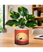Artificial Tree Ceramic Photo Pot With White Stones 3x4 Inch (F165869)
