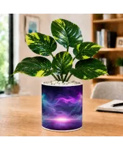 Artificial Tree Ceramic Photo Pot With White Stones 3x4 Inch (F165873)
