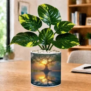 Artificial Tree Ceramic Photo Pot With White Stones 3x4 Inch (F165874) Artificial Tree Ceramic Photo Pot With White Stones 3x4 Inch (F165874)