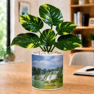 Artificial Tree Ceramic Photo Pot With White Stones 3x4 Inch (F165879) Artificial Tree Ceramic Photo Pot With White Stones 3x4 Inch (F165879)