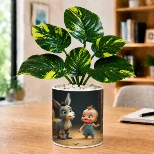 Artificial Tree Ceramic Photo Pot With White Stones 3x4 Inch (F165880) Artificial Tree Ceramic Photo Pot With White Stones 3x4 Inch (F165880)