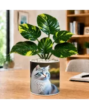 Artificial Tree Ceramic Photo Pot With White Stones 3x4 Inch (F165881)