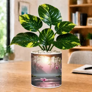 Artificial Tree Ceramic Photo Pot With White Stones 3x4 Inch (F165882) Artificial Tree Ceramic Photo Pot With White Stones 3x4 Inch (F165882)