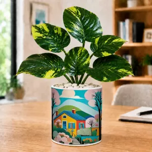 Artificial Tree Ceramic Photo Pot With White Stones 3x4 Inch (F165883) Artificial Tree Ceramic Photo Pot With White Stones 3x4 Inch (F165883)