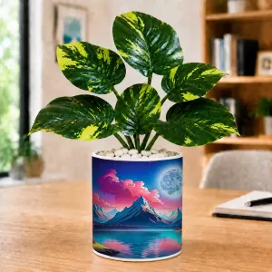 Artificial Tree Ceramic Photo Pot With White Stones 3x4 Inch (F165886) Artificial Tree Ceramic Photo Pot With White Stones 3x4 Inch (F165886)