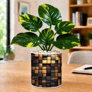 Artificial Tree Ceramic Photo Pot With White Stones 3x4 Inch (F165889) Artificial Tree Ceramic Photo Pot With White Stones 3x4 Inch (F165889)