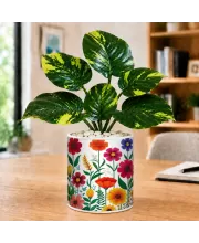 Artificial Tree Ceramic Photo Pot With White Stones 3x4 Inch (F165895)