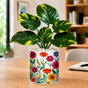 Artificial Tree Ceramic Photo Pot With White Stones 3x4 Inch (F165895) Artificial Tree Ceramic Photo Pot With White Stones 3x4 Inch (F165895)