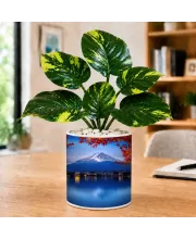 Artificial Tree Ceramic Photo Pot With White Stones 3x4 Inch (F165896)