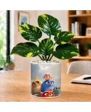 Artificial Tree Ceramic Photo Pot With White Stones 3x4 Inch (F165898)