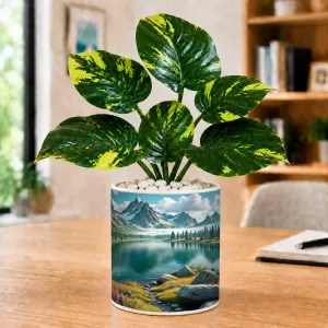Artificial Tree Ceramic Photo Pot With White Stones 3x4 Inch (F165900) Artificial Tree Ceramic Photo Pot With White Stones 3x4 Inch (F165900)