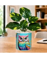 Artificial Tree Ceramic Photo Pot With White Stones 3x4 Inch (F165905)