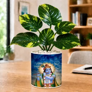 Artificial Tree Ceramic Photo Pot With White Stones 3x4 Inch (F165907) Artificial Tree Ceramic Photo Pot With White Stones 3x4 Inch (F165907)