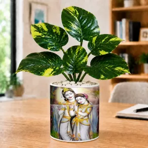 Artificial Tree Ceramic Photo Pot With White Stones 3x4 Inch (F165908) Artificial Tree Ceramic Photo Pot With White Stones 3x4 Inch (F165908)