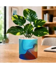 Artificial Tree Ceramic Photo Pot With White Stones 3x4 Inch (F165916)