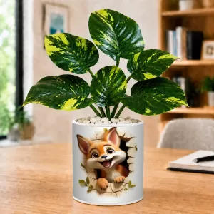 Artificial Tree Ceramic Photo Pot With White Stones 3x4 Inch (F165918) Artificial Tree Ceramic Photo Pot With White Stones 3x4 Inch (F165918)