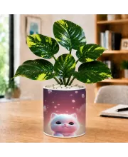 Artificial Tree Ceramic Photo Pot With White Stones 3x4 Inch (F165921)