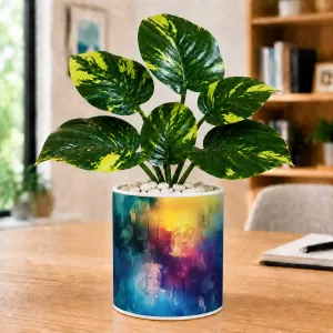 Artificial Tree Ceramic Photo Pot With White Stones 3x4 Inch (F165924) Artificial Tree Ceramic Photo Pot With White Stones 3x4 Inch (F165924)