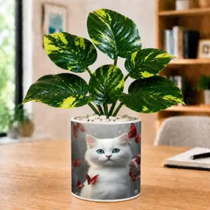 Artificial Tree Ceramic Photo Pot With White Stones 3x4 Inch (F165935) Artificial Tree Ceramic Photo Pot With White Stones 3x4 Inch (F165935)
