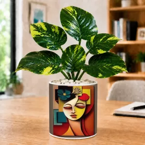 Artificial Tree Ceramic Photo Pot With White Stones 3x4 Inch (F165937) Artificial Tree Ceramic Photo Pot With White Stones 3x4 Inch (F165937)