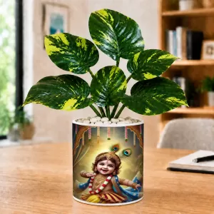 Artificial Tree Ceramic Photo Pot With White Stones 3x4 Inch (F165938) Artificial Tree Ceramic Photo Pot With White Stones 3x4 Inch (F165938)