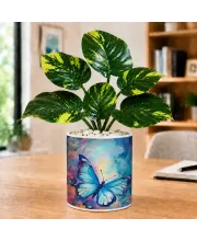 Artificial Tree Ceramic Photo Pot With White Stones 3x4 Inch (F165940)