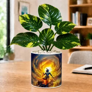 Artificial Tree Ceramic Photo Pot With White Stones 3x4 Inch (F165949) Artificial Tree Ceramic Photo Pot With White Stones 3x4 Inch (F165949)