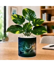 Artificial Tree Ceramic Photo Pot With White Stones 3x4 Inch (F165951)