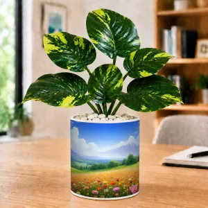Artificial Tree Ceramic Photo Pot With White Stones 3x4 Inch (F165953) Artificial Tree Ceramic Photo Pot With White Stones 3x4 Inch (F165953)