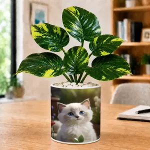 Artificial Tree Ceramic Photo Pot With White Stones 3x4 Inch (F165958) Artificial Tree Ceramic Photo Pot With White Stones 3x4 Inch (F165958)
