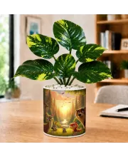 Artificial Tree Ceramic Photo Pot With White Stones 3x4 Inch (F165961)
