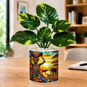 Artificial Tree Ceramic Photo Pot With White Stones 3x4 Inch (F165967) Artificial Tree Ceramic Photo Pot With White Stones 3x4 Inch (F165967)