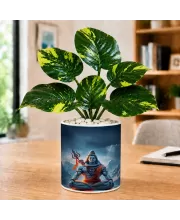 Artificial Tree Ceramic Photo Pot With White Stones 3x4 Inch (F165968)